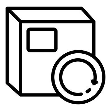 Replace parcel icon, outline style Stock Illustration