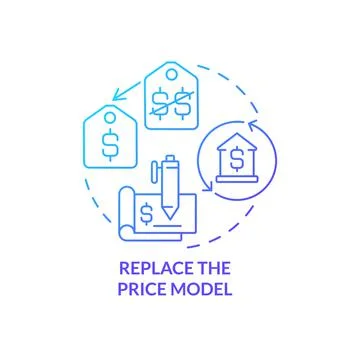 Replace price model blue gradient concept icon イラスト素材