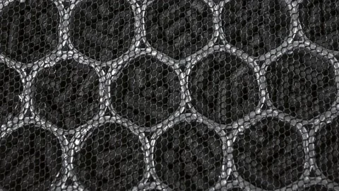 Replaceable carbon air purifier filter - filtration concept Stock Footage 169398971