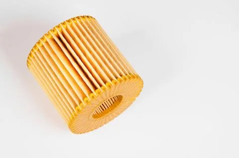 Replaceable cartridge fuel system. New fuel filter element on a gray gradient 스톡 사진