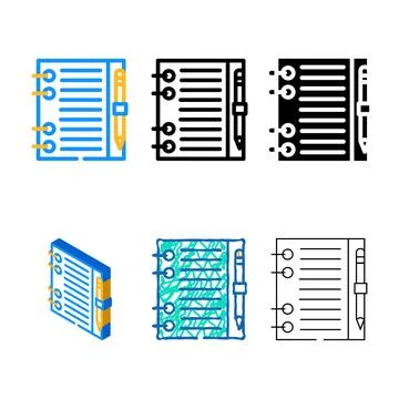 Replaceable leaflet diary color icon range vector 스톡 일러스트