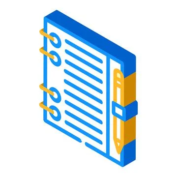 Replaceable leaflet diary isometric icon vector illustration 스톡 일러스트
