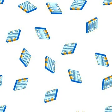 Replaceable leaflet diary isometric icon seamless pattern Illustrazione stock