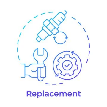Replacement blue gradient concept icon Stock Illustration