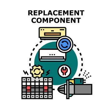 Replacement component for appliance repair and service Stock Illustration