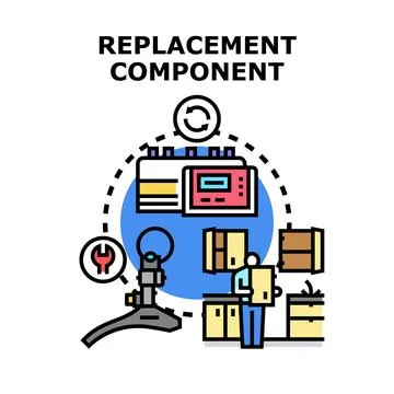 Replacement component vector concept illustration Stockillustratie