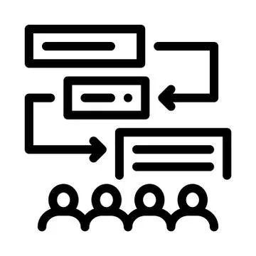 Replacement components of algorithm icon vector outline illustration Stock Illustration