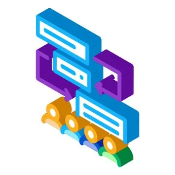 Replacement components of algorithm isometric icon vector illustration Stock Illustration