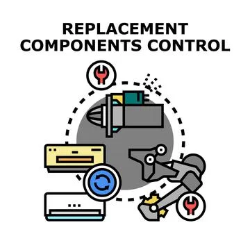 Replacement components control concept for maintenance service 스톡 일러스트
