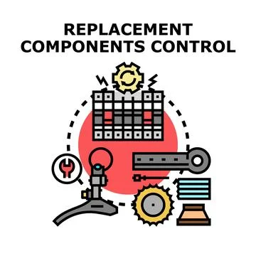 Replacement components control process planning management icon 스톡 일러스트