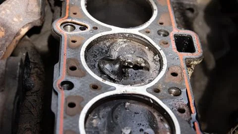 Replacement of the engine head gasket Stock Photos