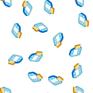 Replacement filter isometric icon seamless pattern color Illustrazione stock