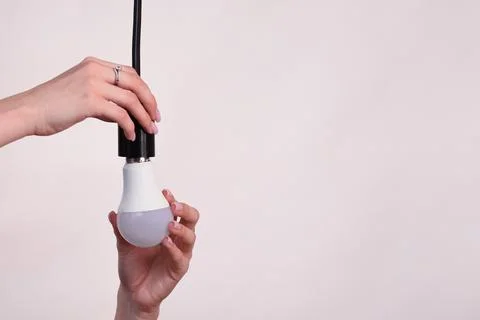 Replacement LED lamp. energy saving Stock Photos