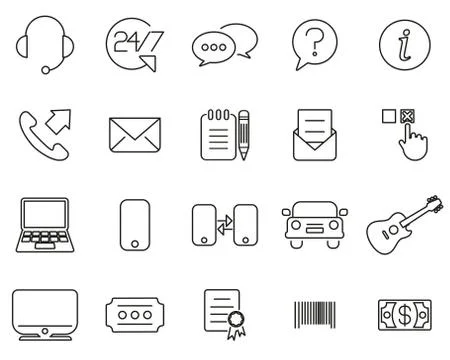 Replacement Or Exchange Icons Black &amp; White Thin Line Set Big Stockillustratie