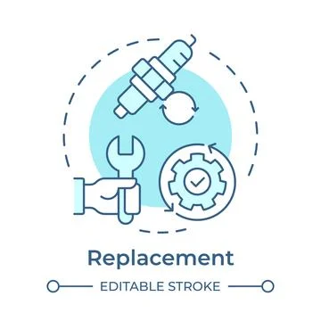 Replacement soft blue concept icon Stock Illustration