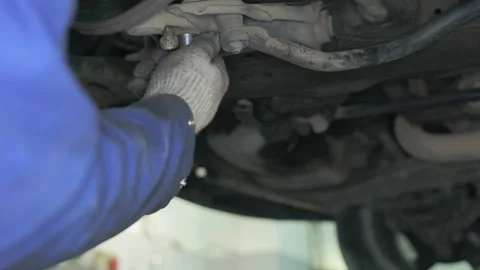 Replacement of steering axles in the car. Video stock 97275202