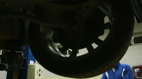 Replacement tires in garage Stock Footage 62479437