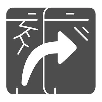 Replacement touch screen solid icon, pcrepair concept, broken, new screen vector Stockillustratie