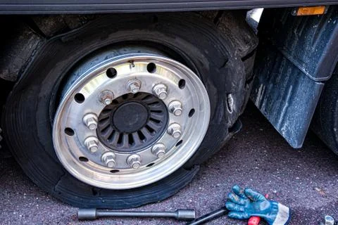 Replacement of wheels Foto stock
