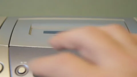Replacing audio cassettes in the player Stock Footage 101976568