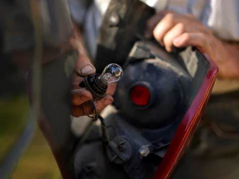 Replacing Blown Car Bulb 写真素材