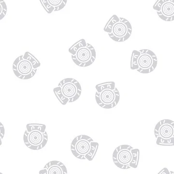 Replacing brake discs glyph vector seamless pattern Stock Illustration