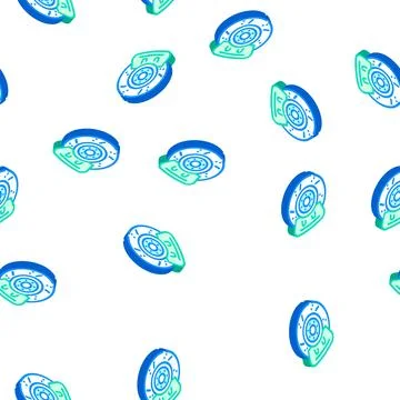 Replacing brake discs isometric icon seamless pattern Stock Illustration