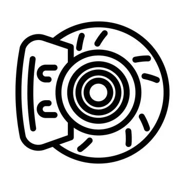 Replacing brake discs line icon vector illustration Stock Illustration
