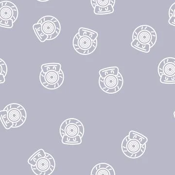 Replacing brake discs line vector seamless pattern Stock Illustration