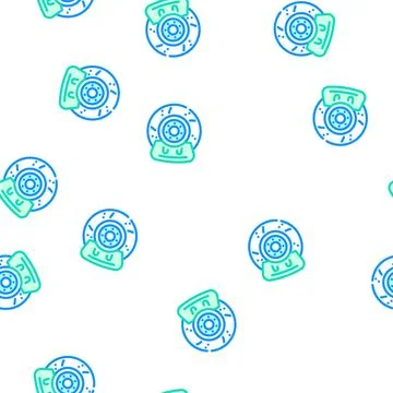 Replacing brake discs vector seamless pattern Stock Illustration
