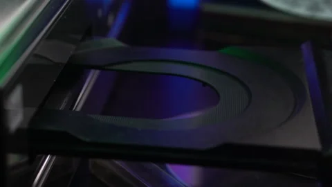 Replacing CD in Tray of Compact Disc Player, Playing Music on Old Audio System Stock Footage 324895801