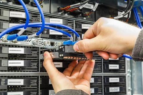 Replacing a failed hard drive Stock Photos