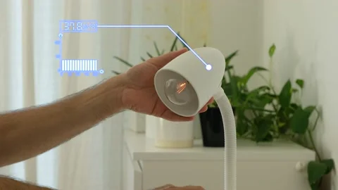 Replacing Old Filament Bulb With Led Light Reduce Electricity Consumption Stock Footage 204839234