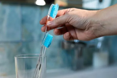 Replacing an Old Toothbrush Promotes Healthy Oral Hygiene Stock Photos