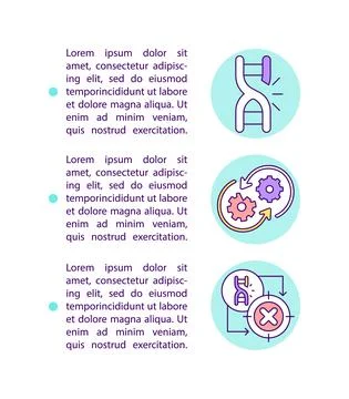 Replacing or inactivating mutated genes concept line icons with text 스톡 일러스트