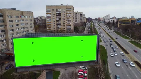 Replacing a picture on a billboard Stock Footage 189438361