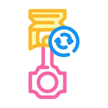 Replacing piston color icon vector illustration 库存插图