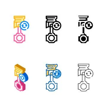 Replacing piston color looks icon vector イラスト素材