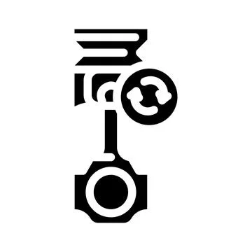 Replacing piston glyph icon vector illustration 库存插图