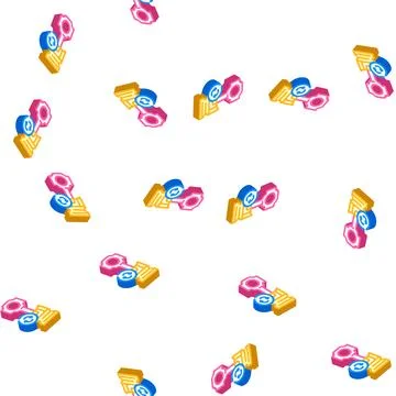 Replacing piston isometric icon seamless pattern 库存插图