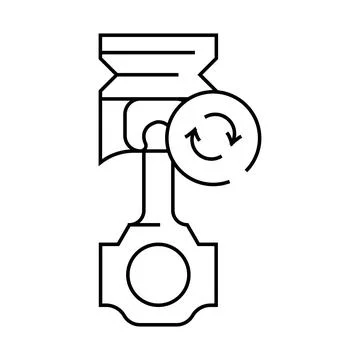 Replacing piston line icon vector illustration 库存插图
