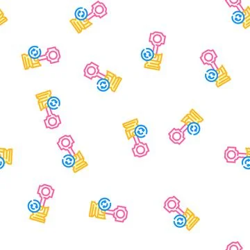 Replacing piston vector seamless pattern Stock Illustration