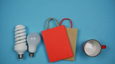 Replacing plastic things with natural. Stop motion animation Stock Footage 124011083