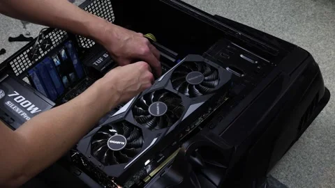 Replacing a processor in PC computer case, upgrading personal computer. Stock Footage 319472922