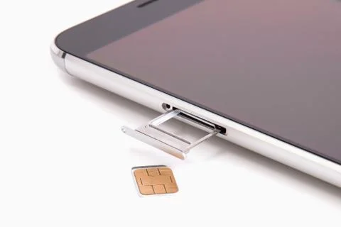 Replacing the SIM card in the phone Foto stock