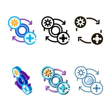Replacing summer tires multipack with winter tires icon vector outline 스톡 일러스트