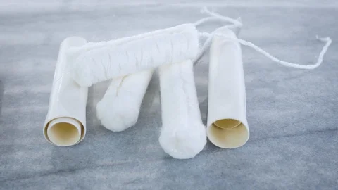Replacing Tampons with a Silicone Diva Cup Stock Footage 102915071