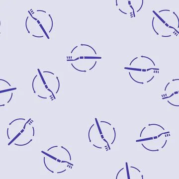 Replacing toothbrush regularly glyph seamless pattern Stock Illustration