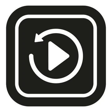Replay button media player interface symbol Illustrazione stock
