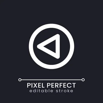 Replay button pixel perfect white linear ui icon for dark theme Stock Illustration